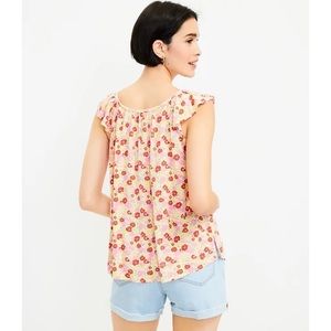 NWT! LOFT Floral Flutter Strap Cami - Size Small - Whisper White